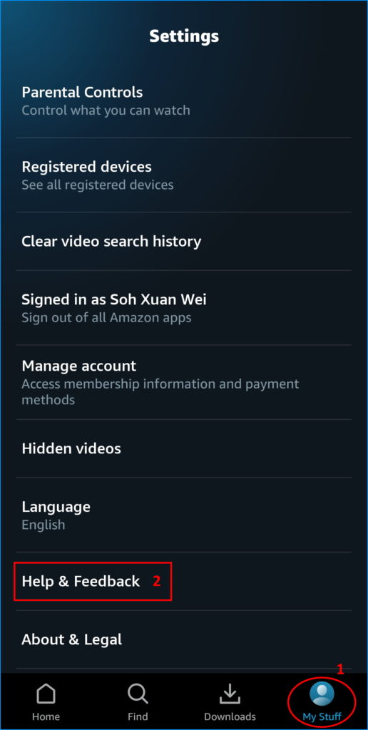 contact Amazon Prime Video Help Center through mobile app to fix not playing stream or titles/movies or the video player not working, Video Unavailable, Something Went Wrong error message