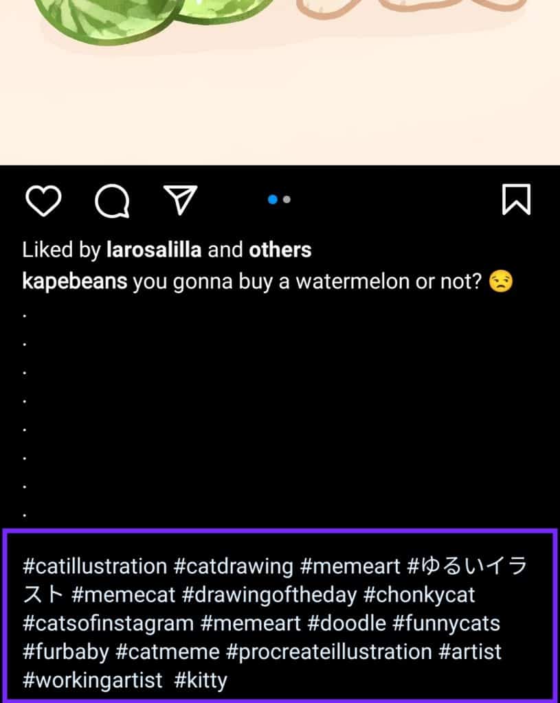 tap on a hashtag you can find in the comment section or caption of a post to find similar content