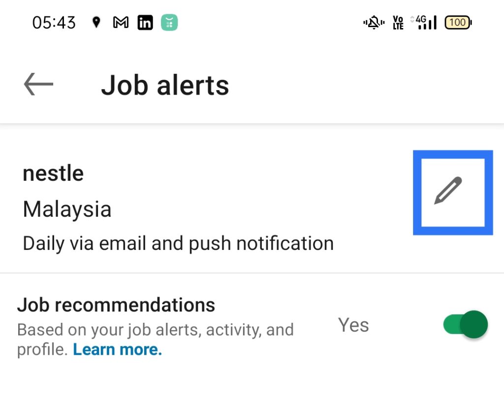 edit your job alerts on the LinkedIn app for android manage and configure LinkedIn notification updates settings on mobile to fix LinkedIn notifications or alerts not working or showing