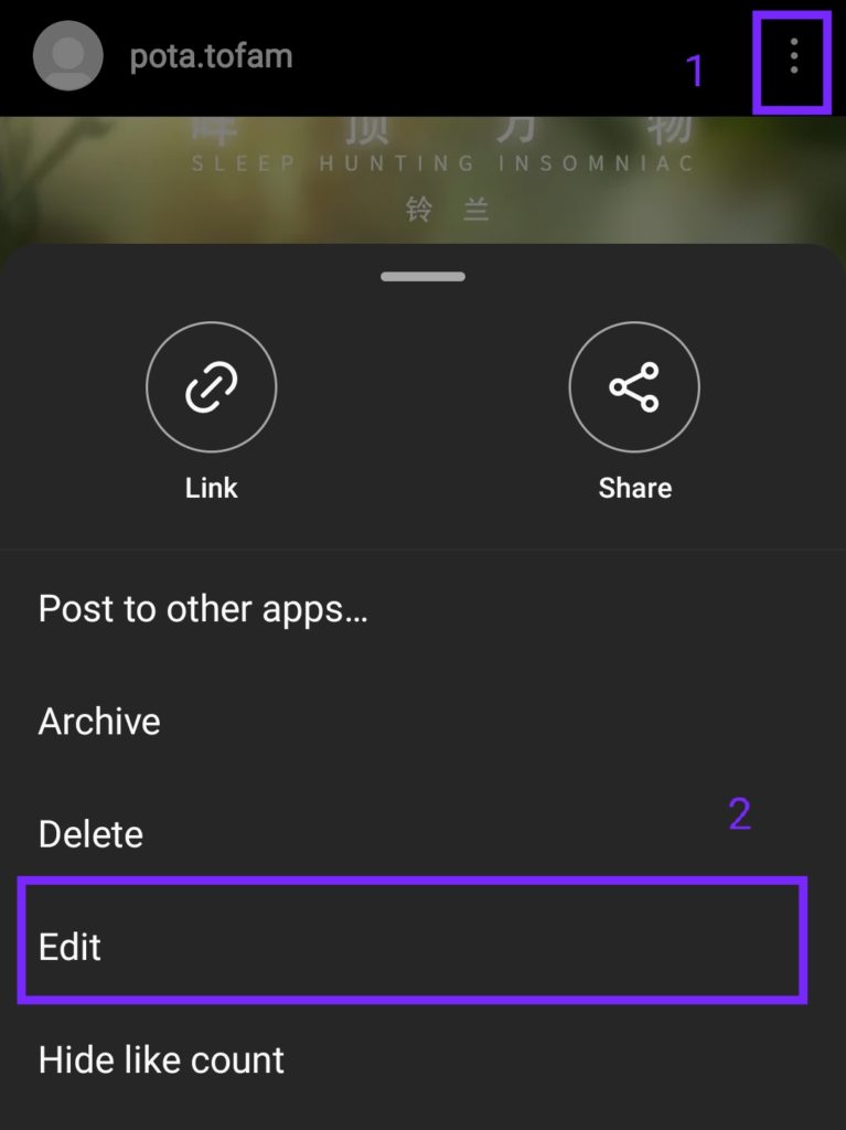 Edit the Caption to Add a Hashtag to Your Instagram Posts, Reels or Stories