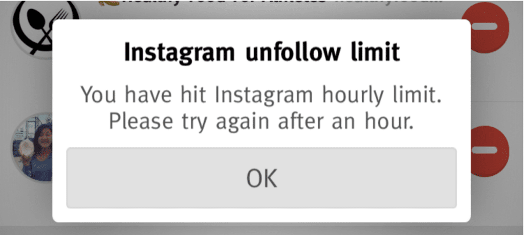 instagram unfollow limit error causing hashtags not showing or working on posts, reels or stories