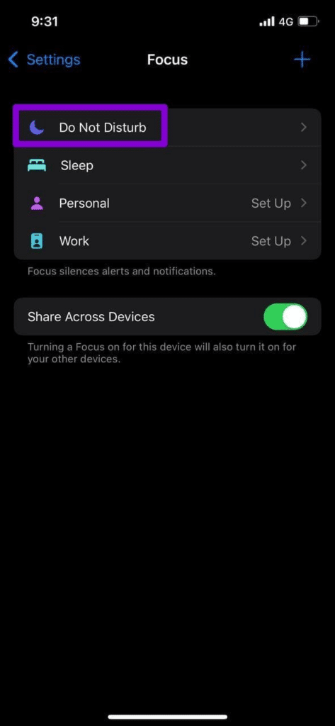 disable scheduled focus mode on ios to fix LinkedIn notifications or alerts not working or showing