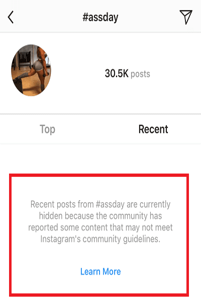 check if the hashtags used are banned or restricted if Instagram hashtags not showing or working on posts, reels or stories