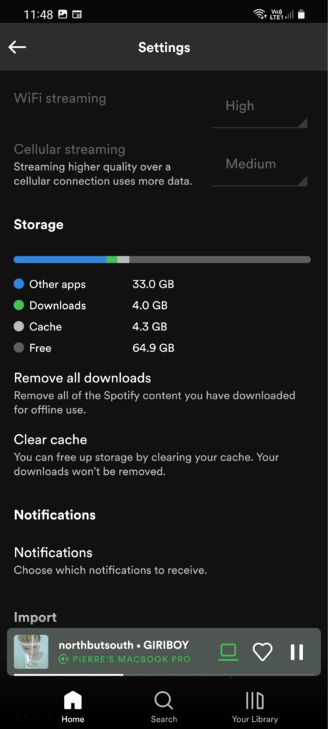 Free Up Internal Storage Space to Fix Spotify Keeps Crashing or Restarting