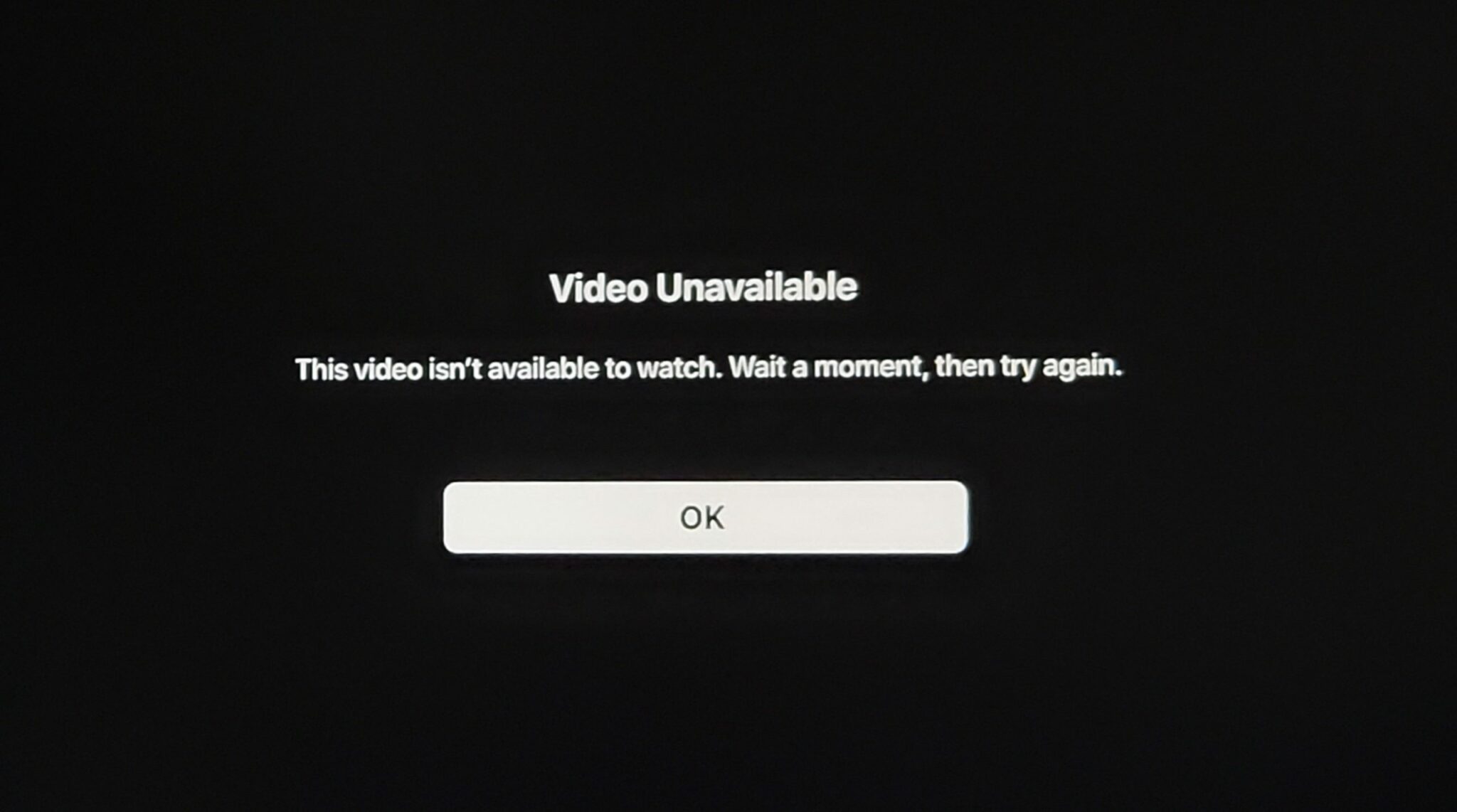 Apple TV+ video unavailable error message or stream not working, loading, playing, keeps buffering