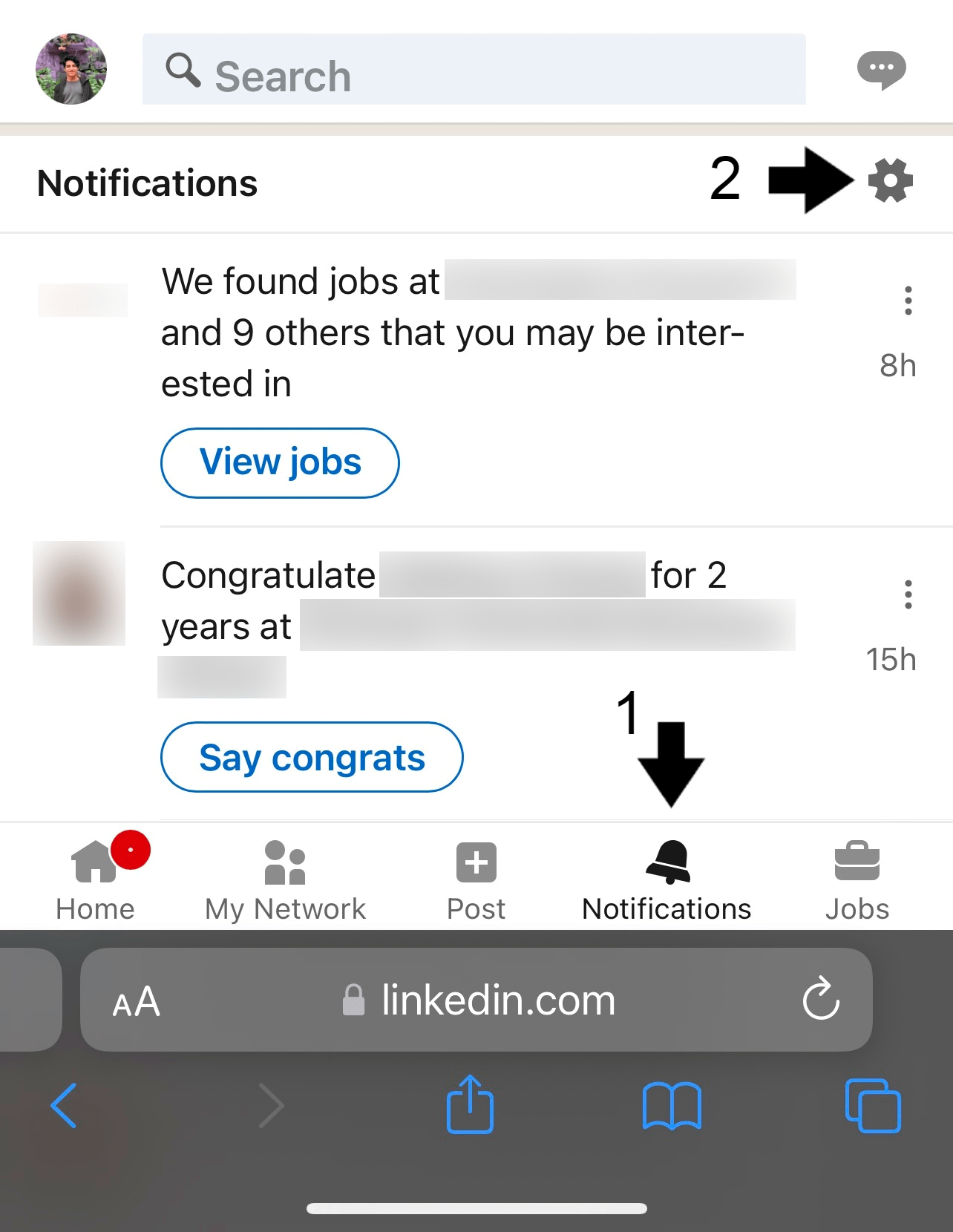 manage and configure LinkedIn notification updates settings on mobile to fix LinkedIn notifications or alerts not working or showing