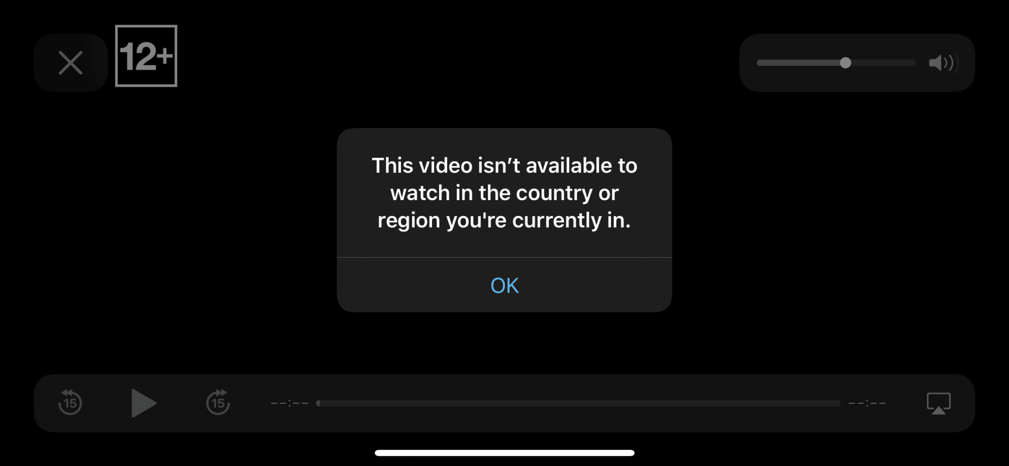 Apple TV+ This video isn't available to watch in the country or region you're currently in error message