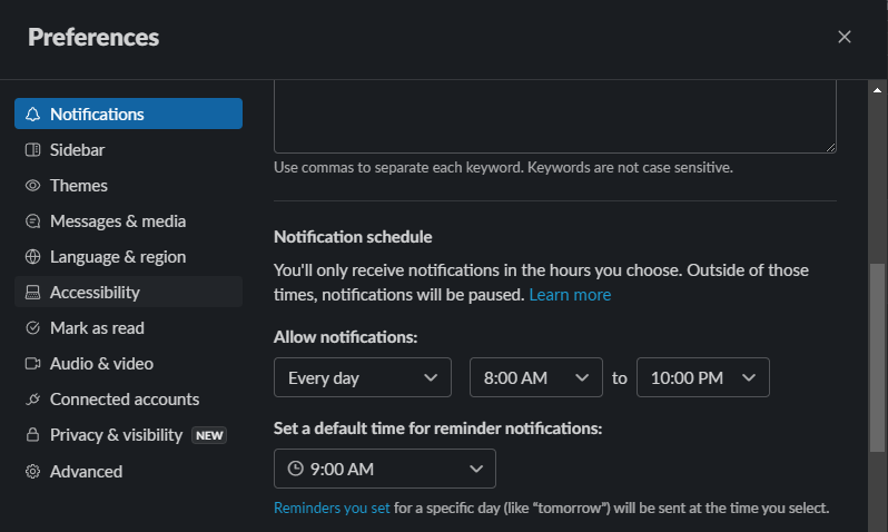 Configure Slack desktop notification settings