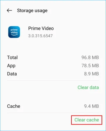 Clear app cache on Android