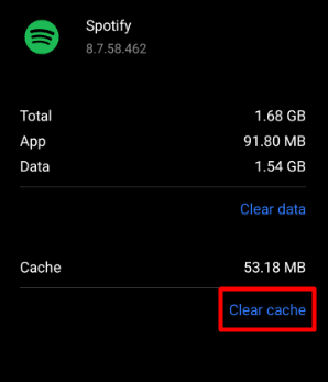 Clear Spotify cache on Android