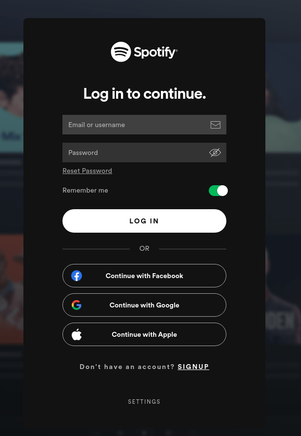 Log out of the Spotify app on desktop