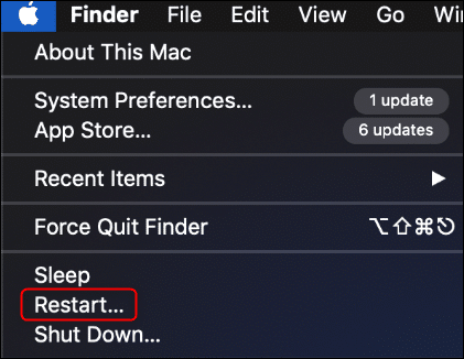 Restart your device on macOS