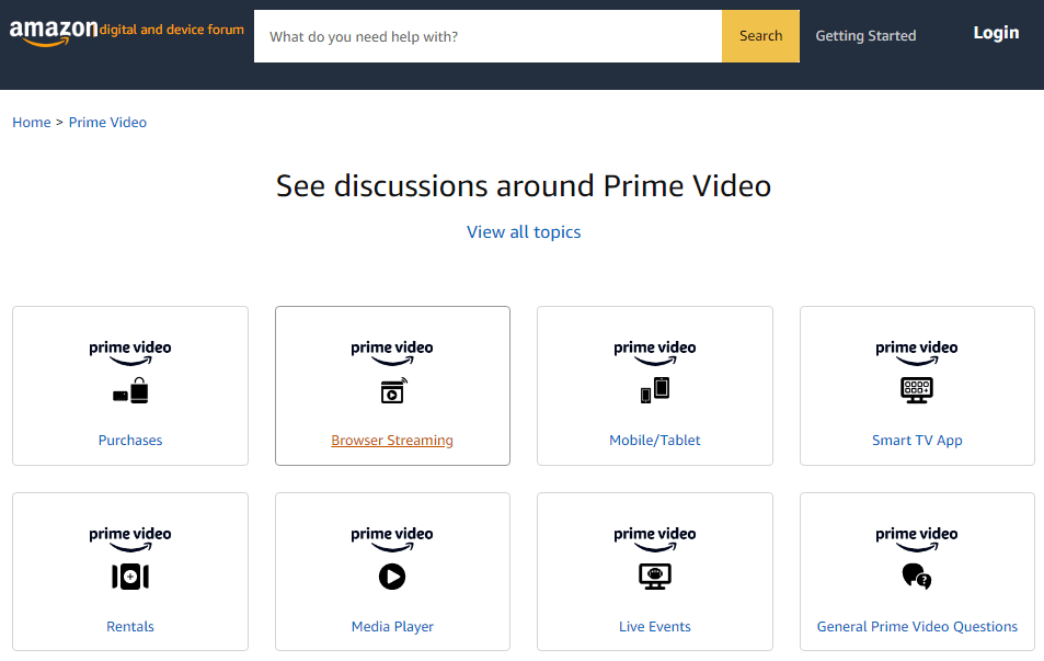 Find help on the Prime Video Help Forum to fix Amazon Prime Video downloads disappeared