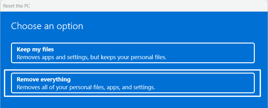 Reset your device on Windows