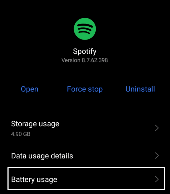 Allow background activity for the Spotify app on Android