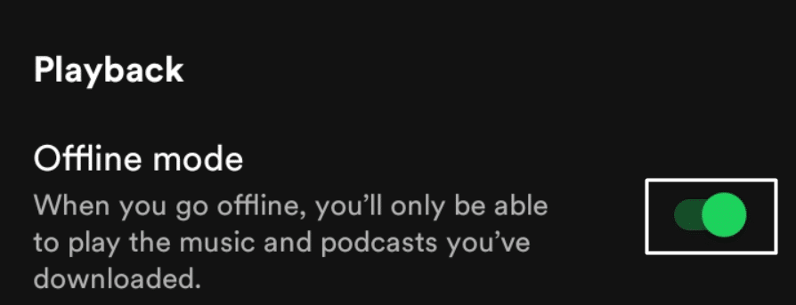 Use Spotify in offline mode on mobile