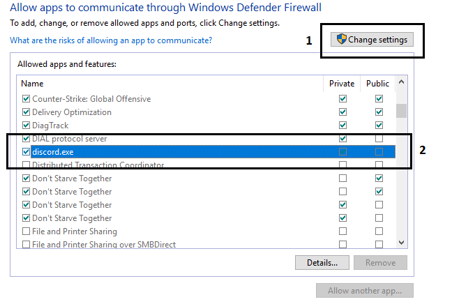 Allow Discord through your firewall