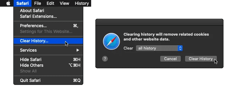 Delete and clear the web browser cache and data files on macOS to fix ChatGPT not responding, slow, freezing, stopping, incomplete responses