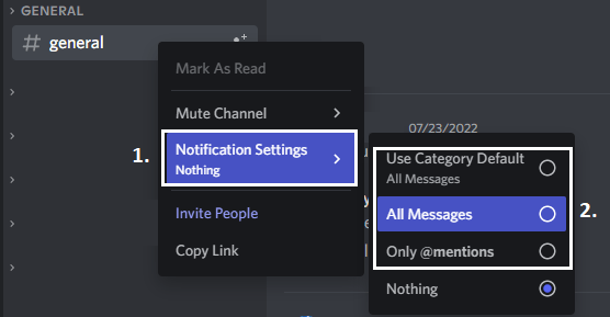 Check and change Discord channel notification settings on specific servers