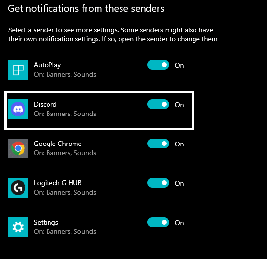 Enable Discord notifications in your device on desktop