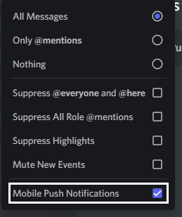 Check and change Discord channel notification settings on specific servers