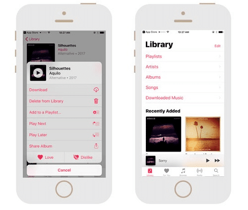 Listen to Apple Music offline on mobile to fix Apple Music not showing
