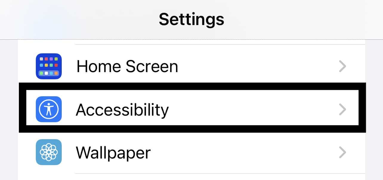 open Accessibility settings on iOS to force close and completely restart YouTube app to fix YouTube video keeps pausing or stopping