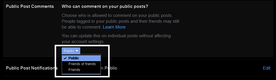 Enable the comment feature in Facebook on desktop