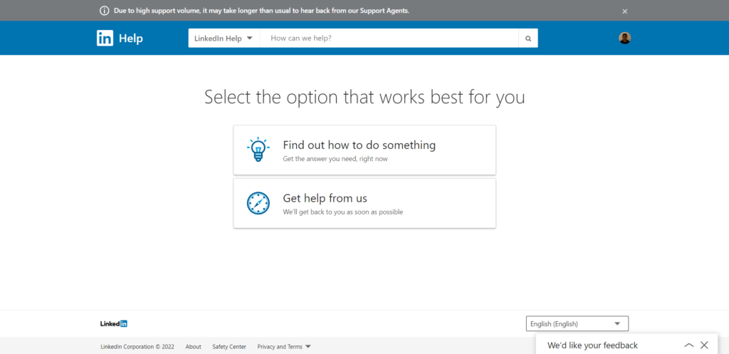 Contact LinkedIn support  to fix can't log in or sign in to LinkedIn
