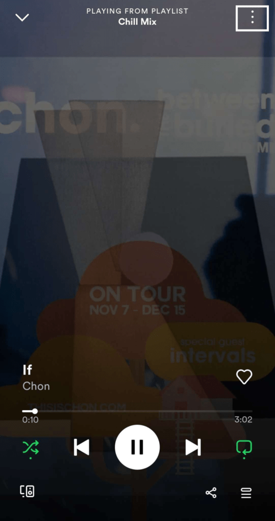 Try out the function with another song on mobile