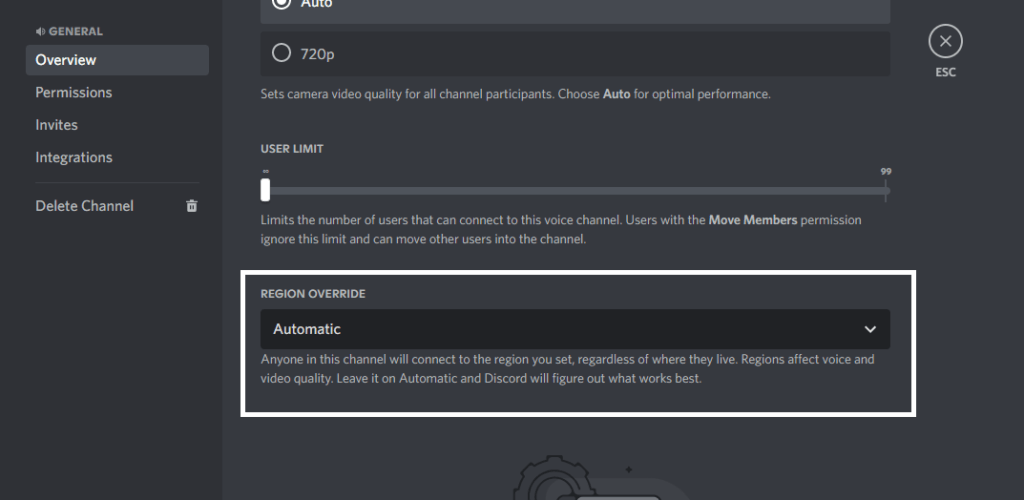 Change your Discord region server to fix Discord stuck on RTC connecting