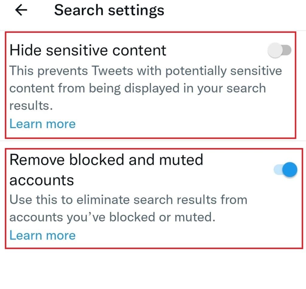 Disable your safe search filter