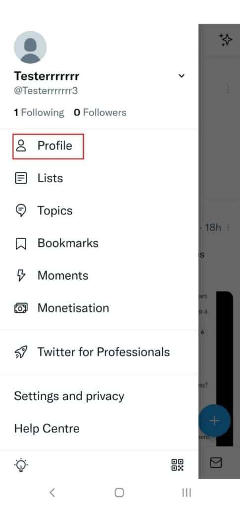 Complete your account profile on Twitter mobile app to fix Twitter search not working