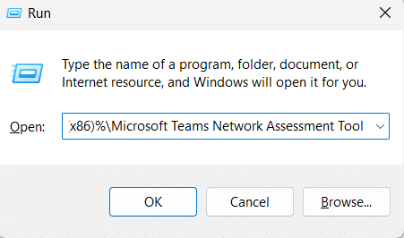 Run Microsoft Teams network assessment tool on desktop