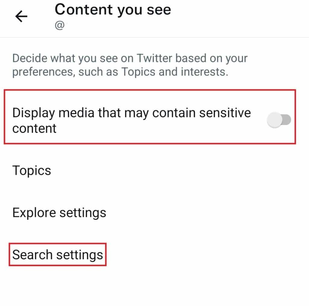 Disable your safe search filter