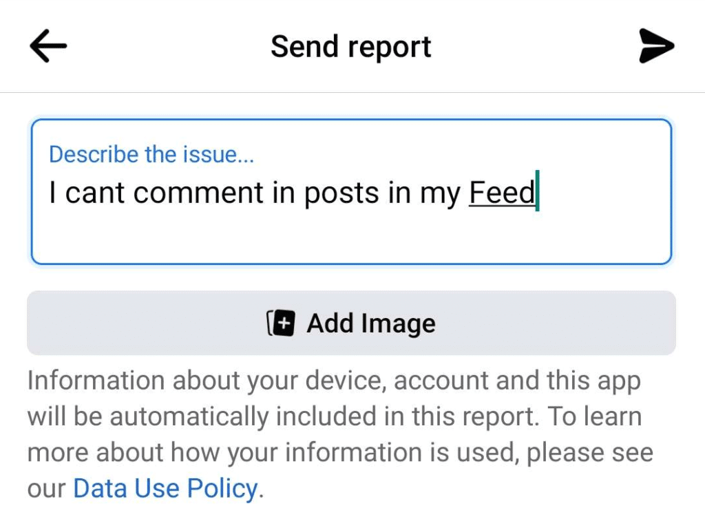 Report a problem to Facebook through help and support on mobile