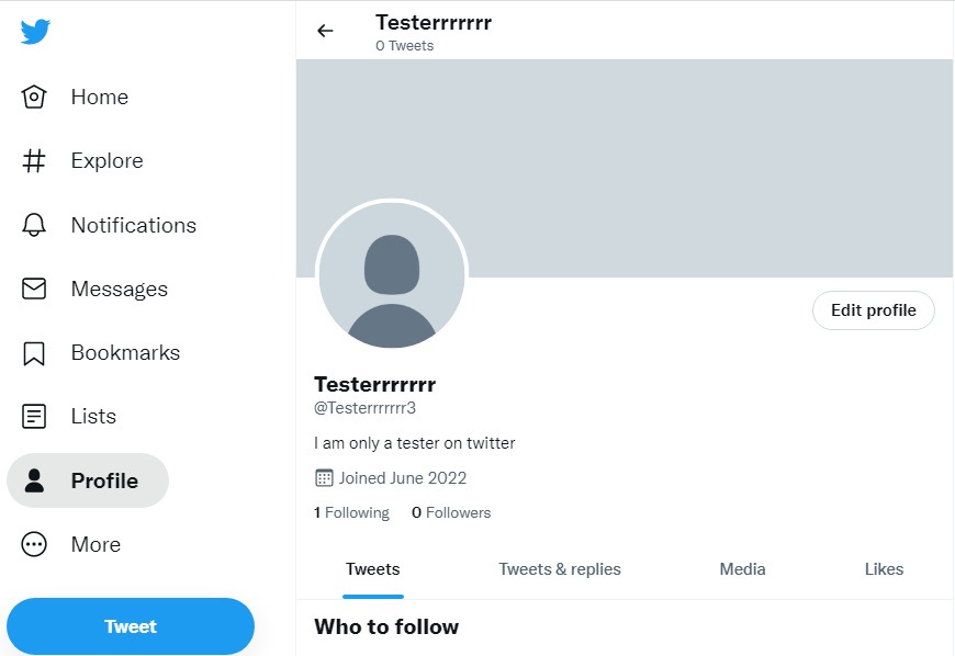 Complete your account profile on Twitter website to fix Twitter search not working