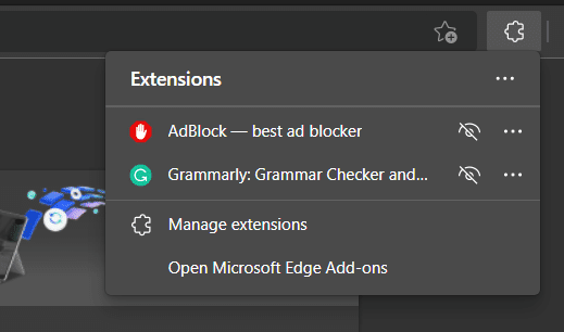 Disable browser extensions on Microsoft Edge to fix X (Twitter) Translate Tweet or Translate Post not working or showing