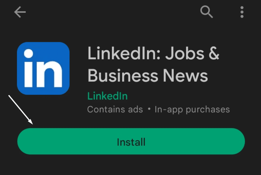 Reinstall the LinkedIn app on Android