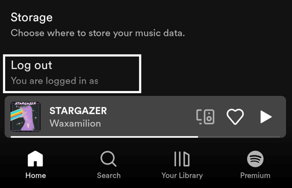 Restart Spotify and log into your account on mobile to fix Spotify song radio not working