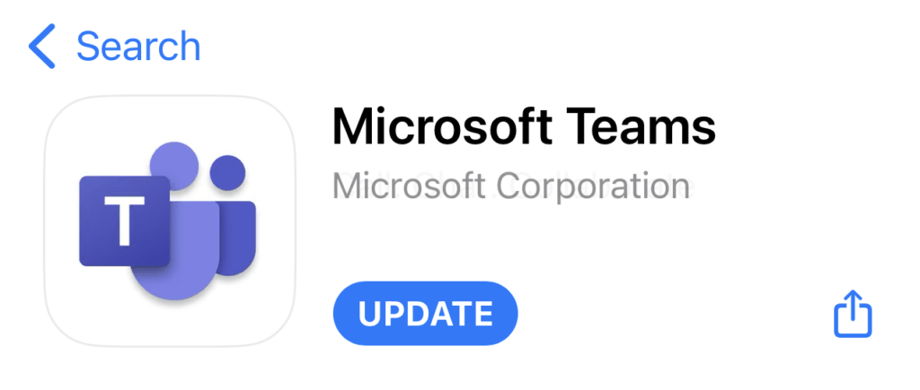 Update the Microsoft Teams app on iOS