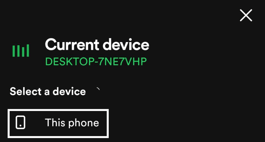 Try using a different device to stream Spotify from desktop to mobile