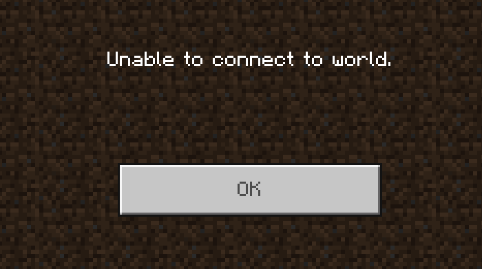 Types of Minecraft World connection problems
