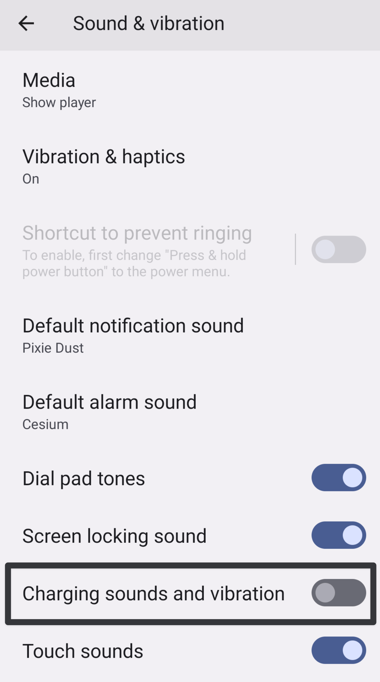 Turn off the charging sound of your Android phone