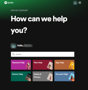 Contact the Spotify support team to fix Spotify lyrics not working