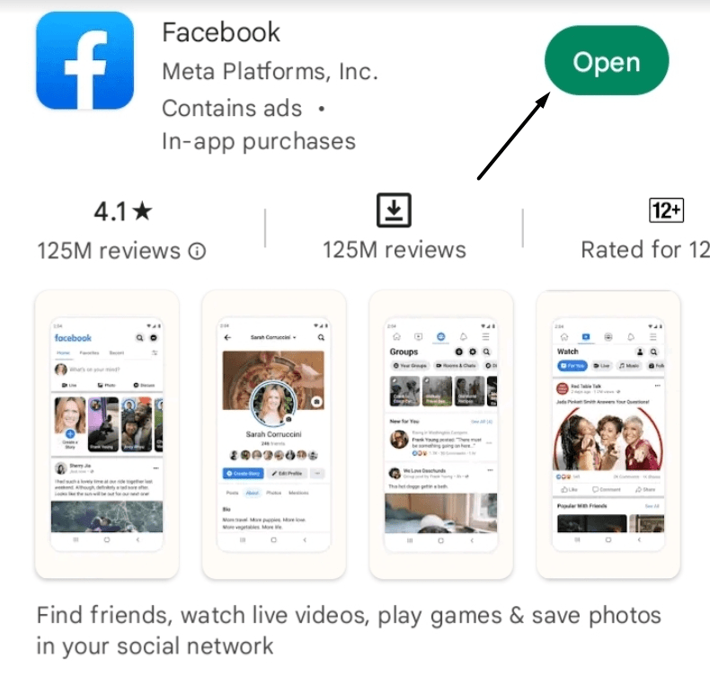 Update Facebook app on your smarphone App to fix facebook stories not working