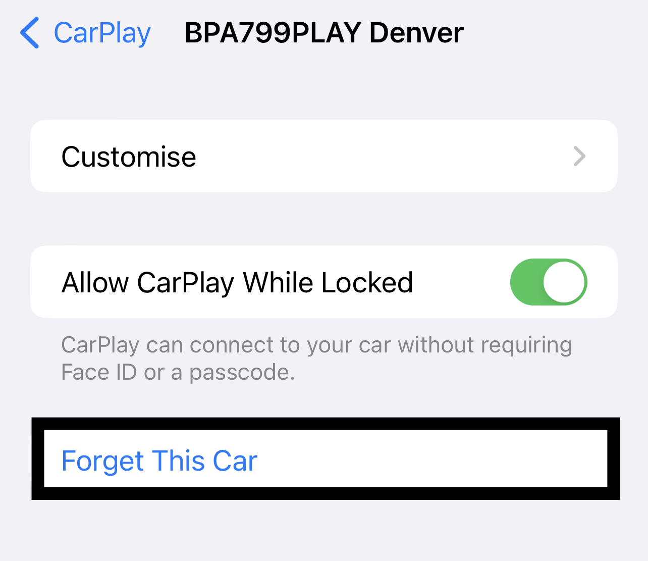 Setup CarPlay again to fix the "Unable to Connect Apple Carplay" error