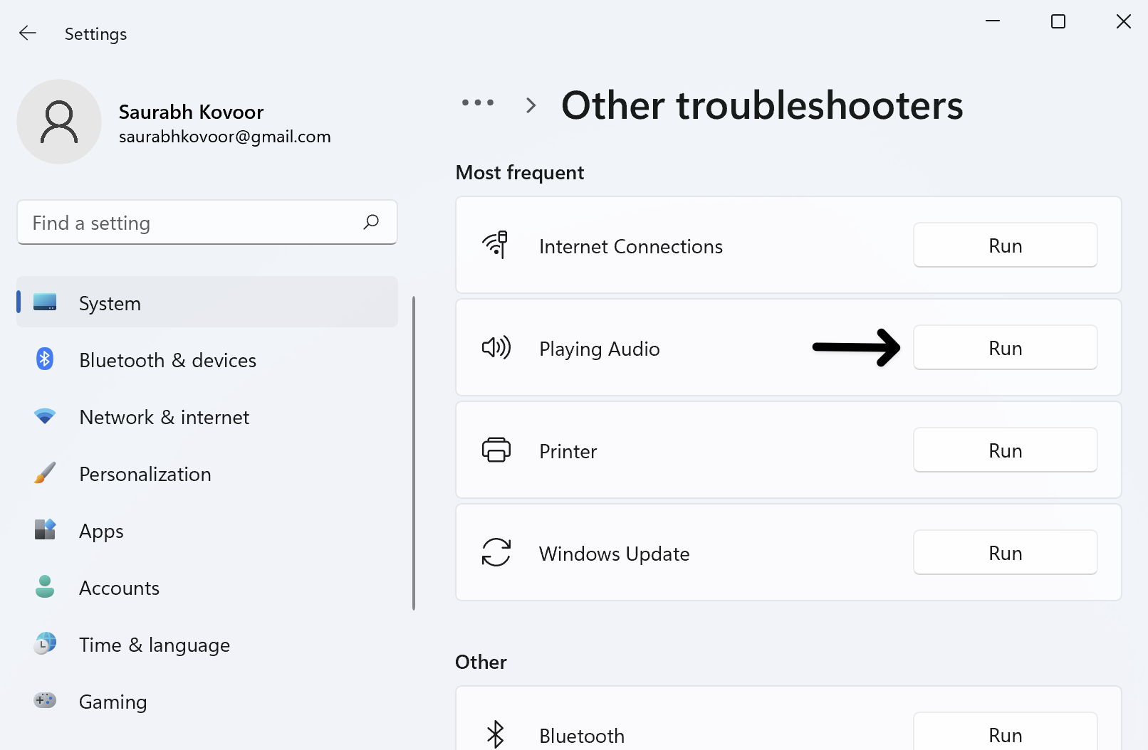 run audio troubleshooter on windows to reset all audio and sound settings on windows 11