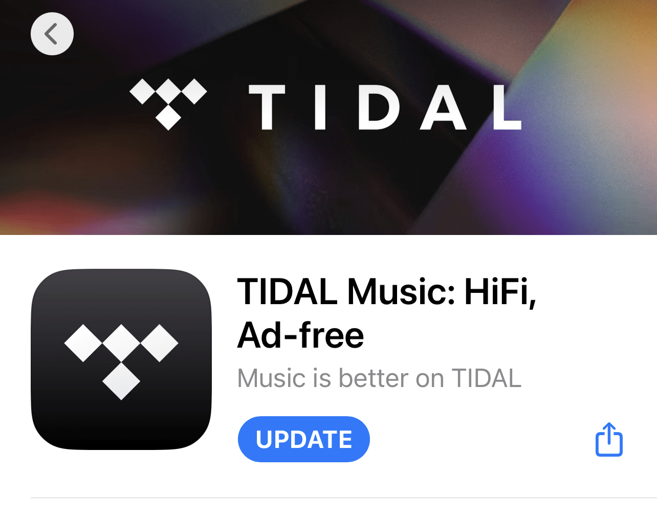 update Tidal app through the native app store to fix Tidal not working, playing, connecting, keeps buffering, stopping, crashing, playback and streaming problems