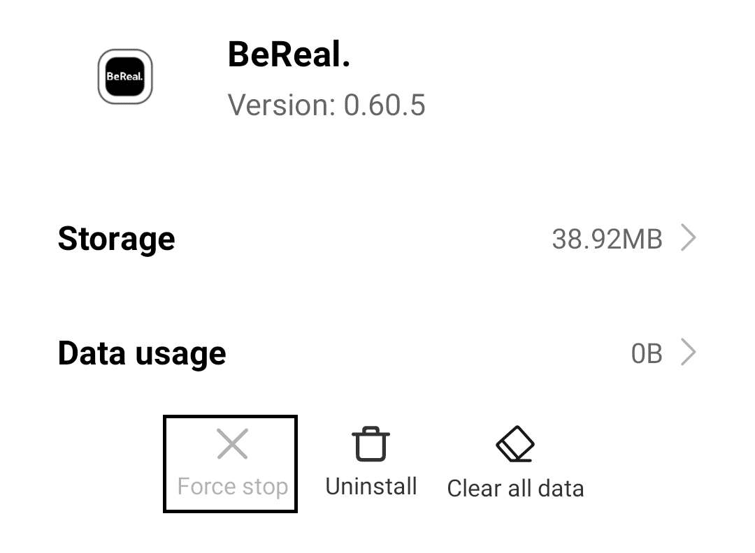 Relaunch the BeReal app